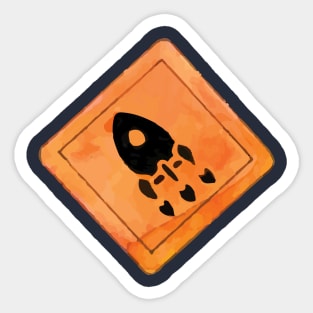 Danger starship crossing Sticker